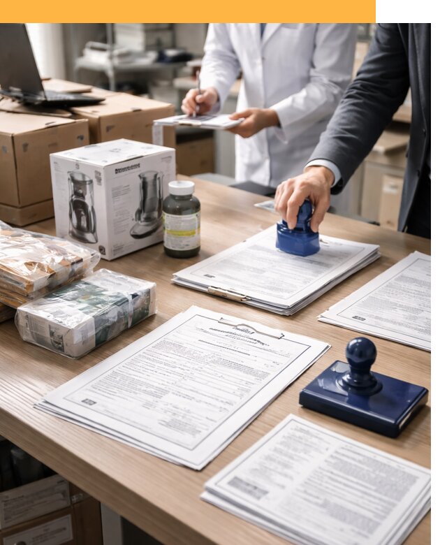 Сертификация импортных товаров от 12833 с таможенным сопровождением